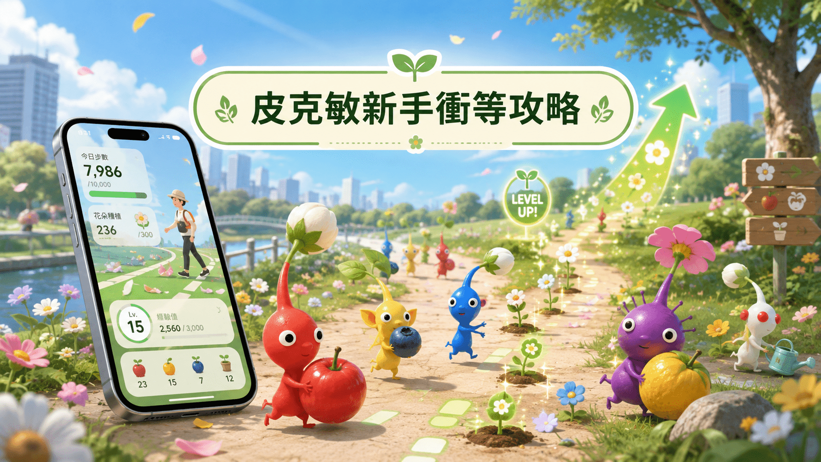 皮克敏攻略：新手衝等｜Pikmin Bloom快速升級必做5件事